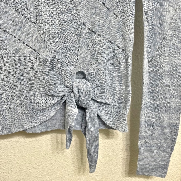 Veronica Beard Elina Crewneck Sweater 100% Linen Light Blue XS - Picture 6 of 9